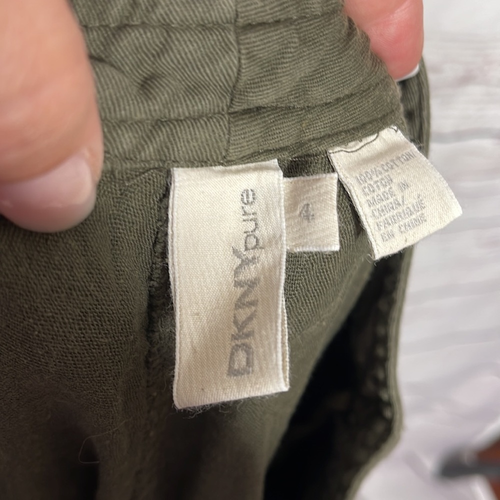 DKNY Pure Olive Green Lightweight Cargo Pants Sz 4! - Picture 7 of 8